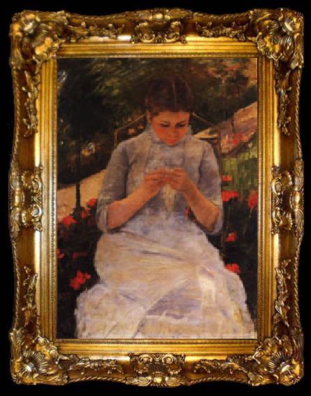 framed  Mary Cassatt Sewing Woman, ta009-2